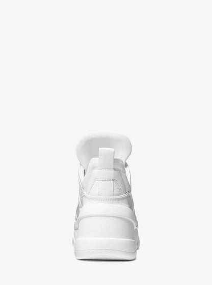 Michael Kors Olympia Mixed-Media Trainer OPTIC WHITE