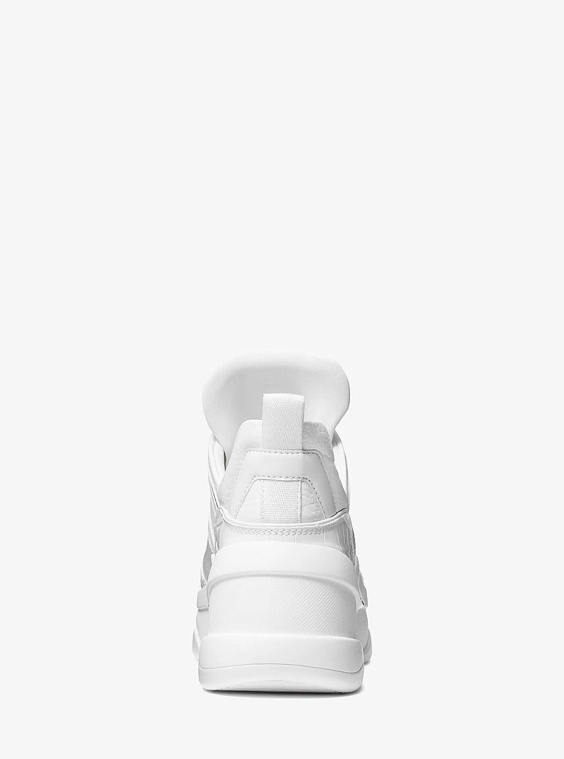 Michael Kors Olympia Mixed-Media Trainer OPTIC WHITE
