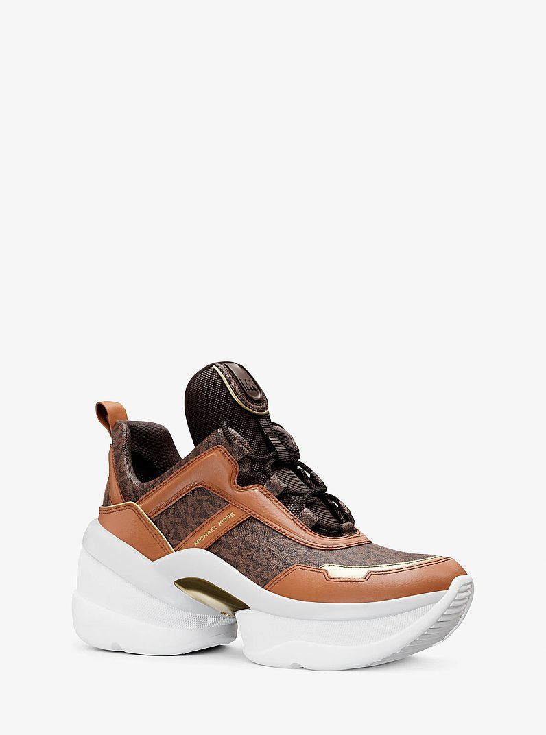 Michael Kors Olympia Signature Logo Trainer BROWN MULTI