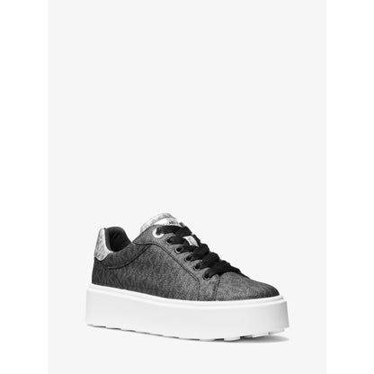 Michael Kors Romey Metallic Two-Tone Signature Logo Platform Sneaker
