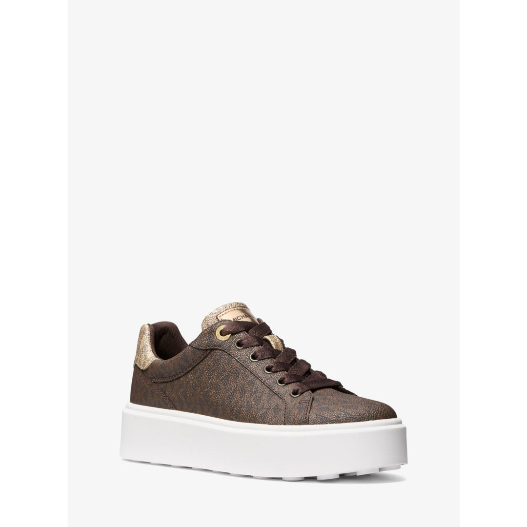Michael Kors Romey Metallic Two-Tone Signature Logo Platform Sneaker