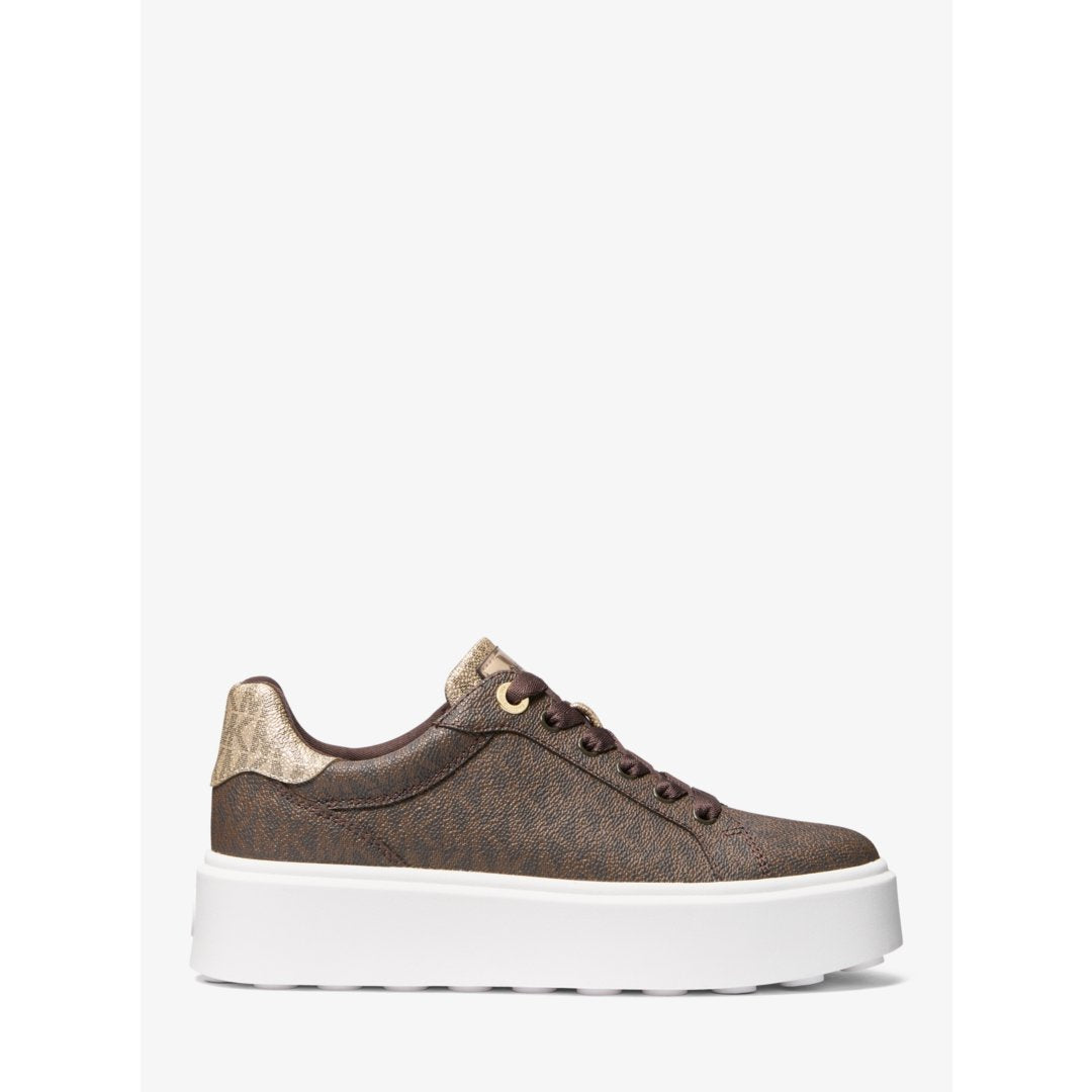Michael Kors Romey Metallic Two-Tone Signature Logo Platform Sneaker