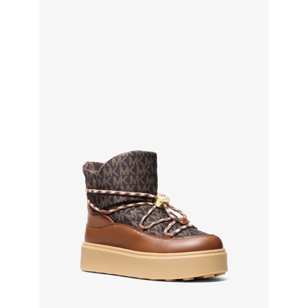 Michael Kors Romey Mixed-Media Lace-Up Boot