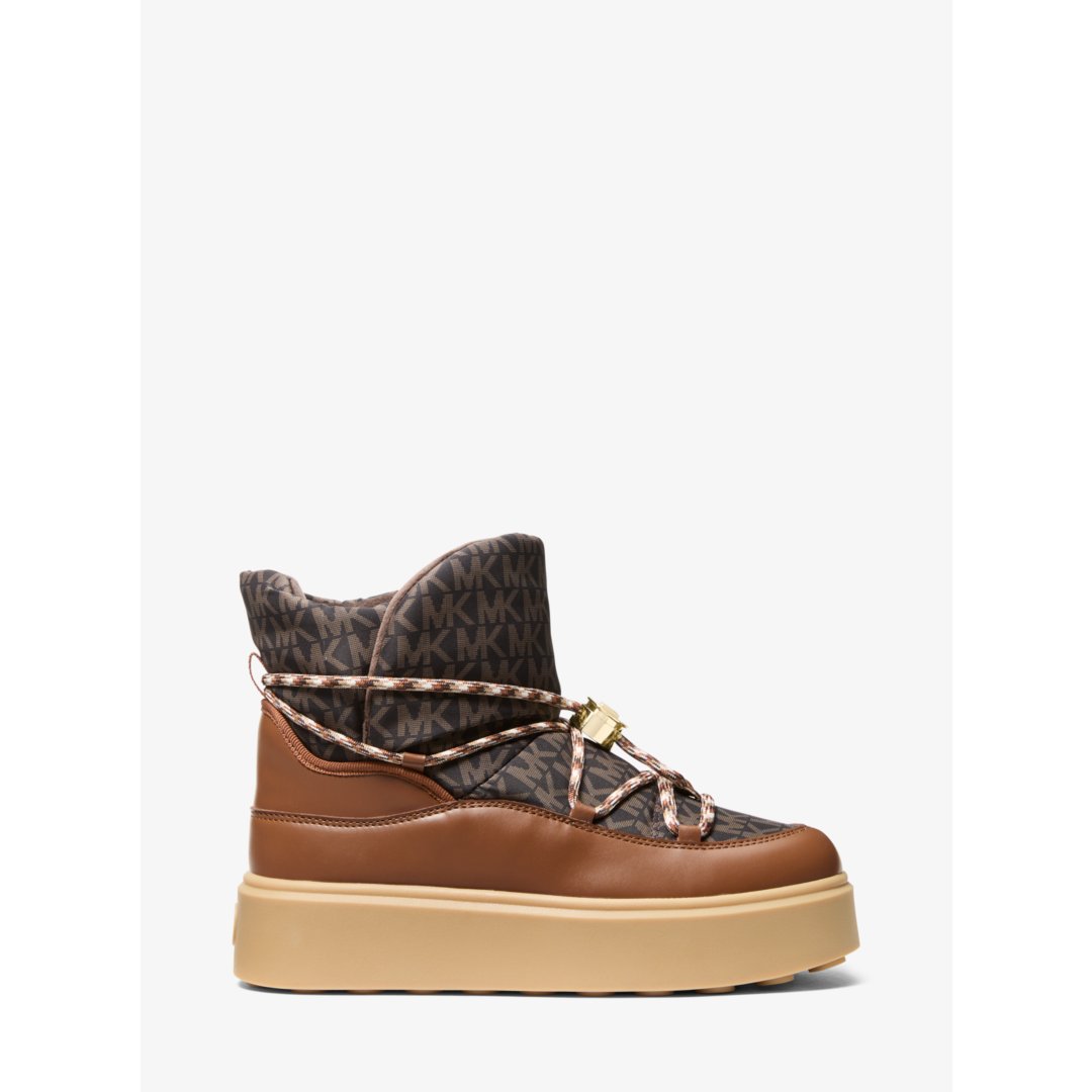 Michael Kors Romey Mixed-Media Lace-Up Boot