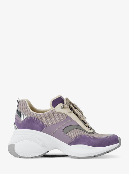 Michael Kors Kaia Mixed-Media Trainer ORCHD HZ MLT