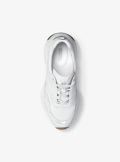 Michael Kors Kaia Mixed-Media Trainer OPTIC WHITE