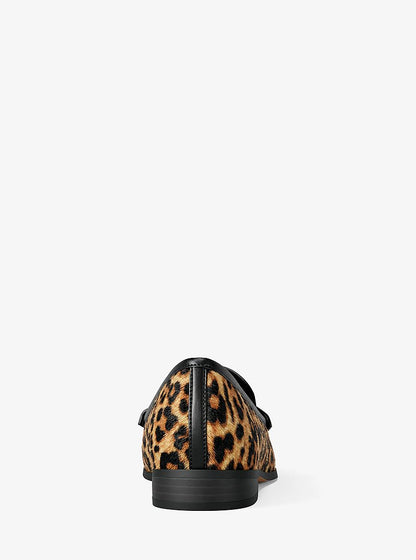 Michael Kors Kacey Leopard Print Calf Hair Loafer DK CAMEL MLT