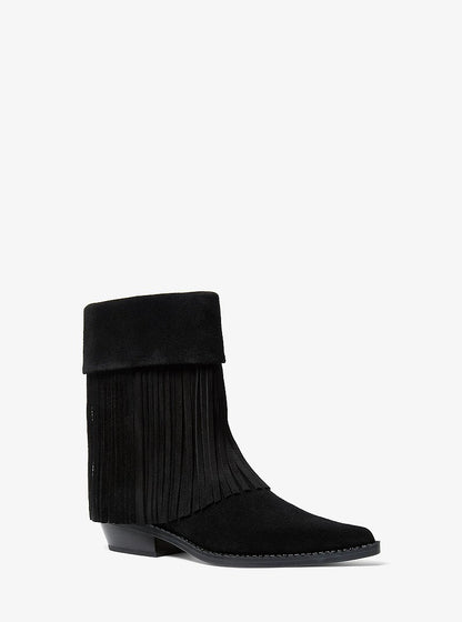 Michael Kors Nash Fringed Suede Boot BLACK