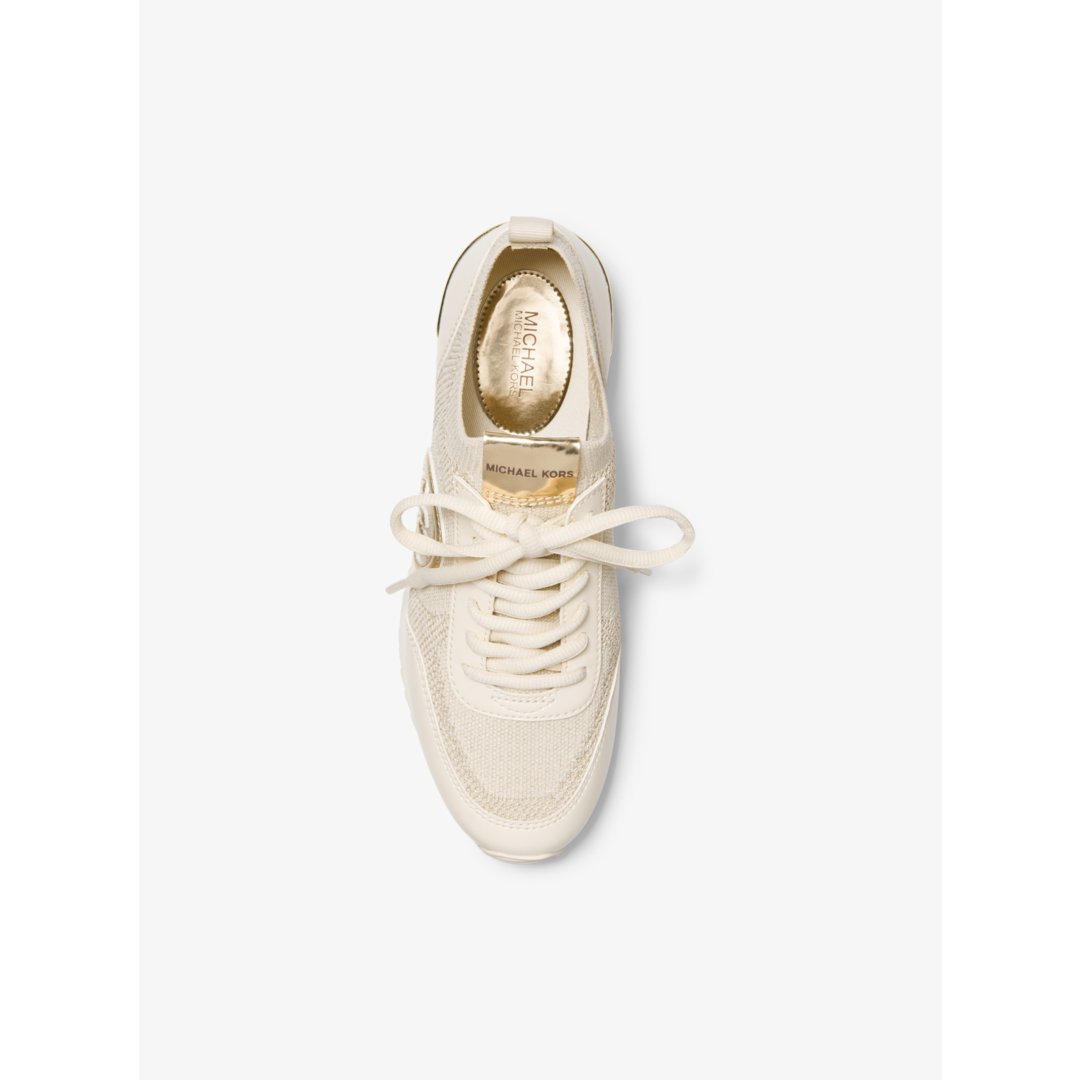 Michael Kors Jenkins Metallic Stretch Knit Trainer