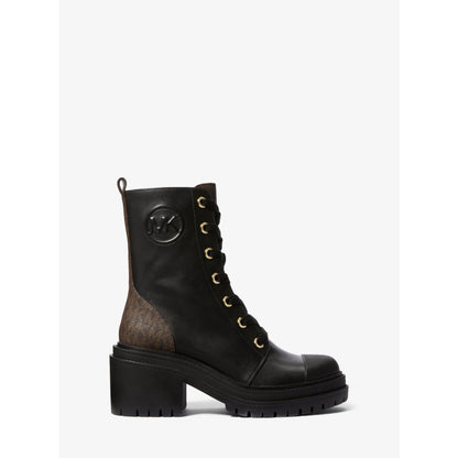 Michael Kors Hanley Leather and Signature Logo Trim Boot