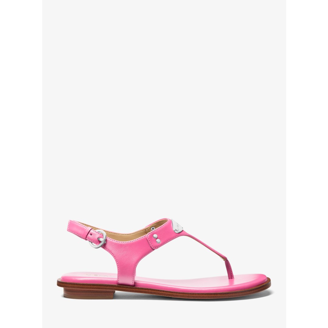 Michael Kors Logo Plate T-Strap Sandal