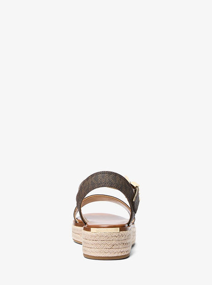 Michael Kors Richie Signature Logo Platform Espadrille Sandal BROWN