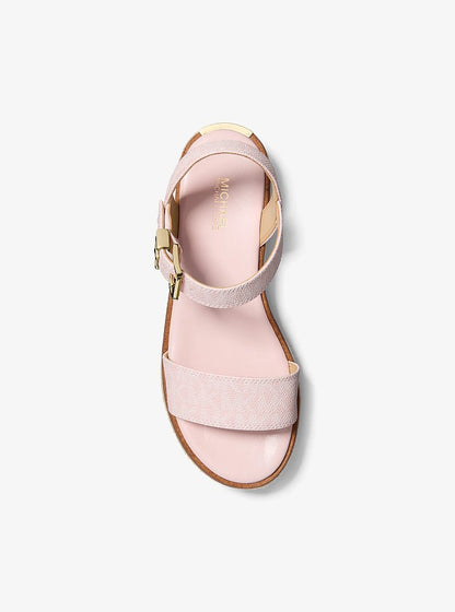Michael Kors Richie Signature Logo Platform Espadrille Sandal POWDER BLUSH