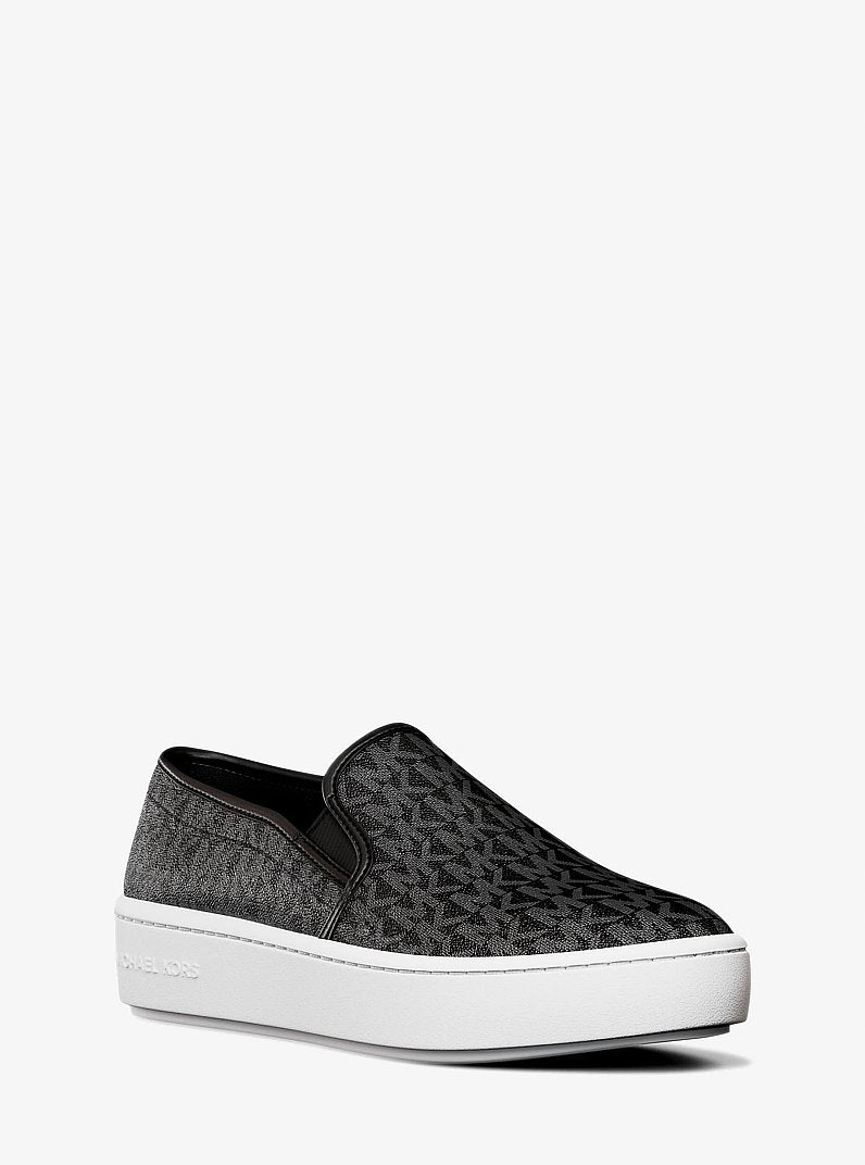 Michael Kors Teddi Signature Logo Slip-On Sneaker BLACK