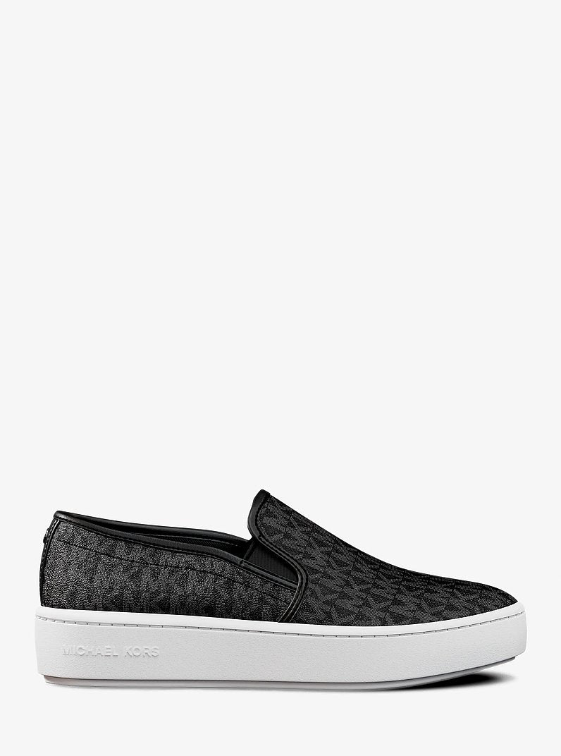 Michael Kors Teddi Signature Logo Slip-On Sneaker BLACK