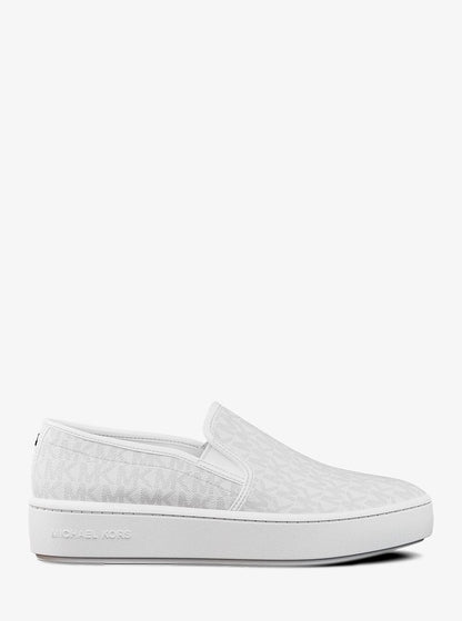 Michael Kors Teddi Signature Logo Slip-On Sneaker BRIGHT WHT