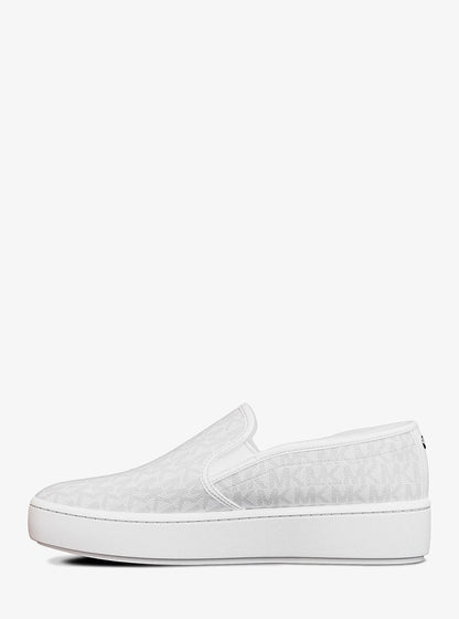 Michael Kors Teddi Signature Logo Slip-On Sneaker BRIGHT WHT