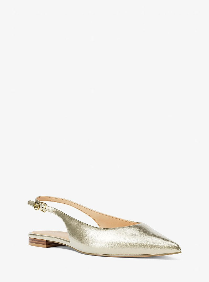 Michael Kors Amali Metallic Slingback Flat PALE GOLD