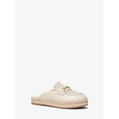 Michael Kors Carson Leather and Signature Logo Espadrille Mule