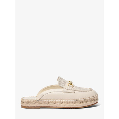 Michael Kors Carson Leather and Signature Logo Espadrille Mule