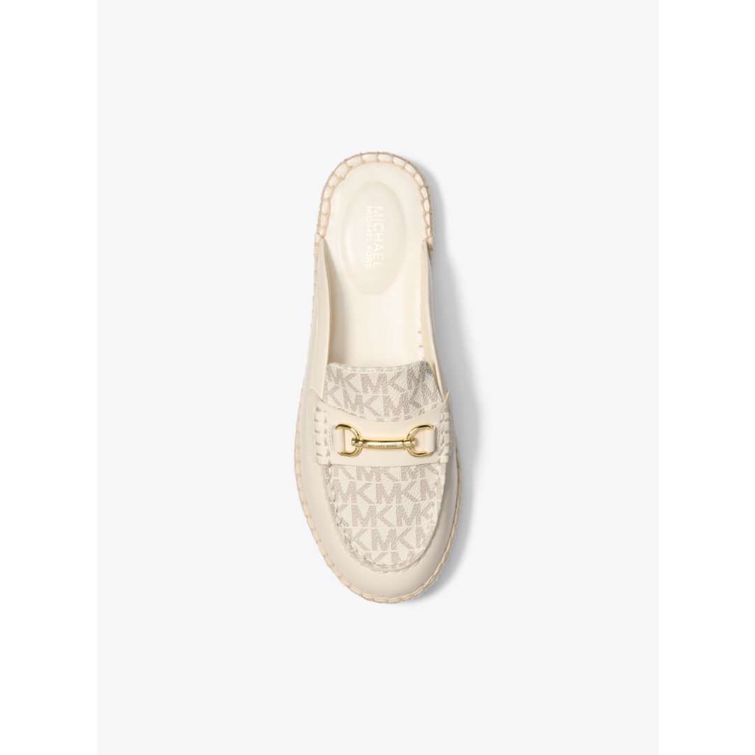 Michael Kors Carson Leather and Signature Logo Espadrille Mule