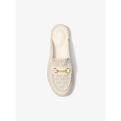 Michael Kors Carson Leather and Signature Logo Espadrille Mule