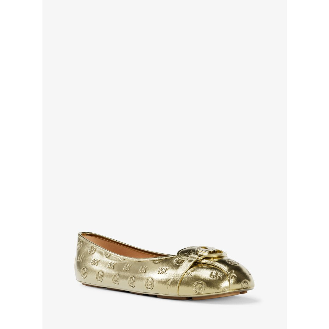 Michael Kors Fulton Metallic Logo Debossed Moccasin