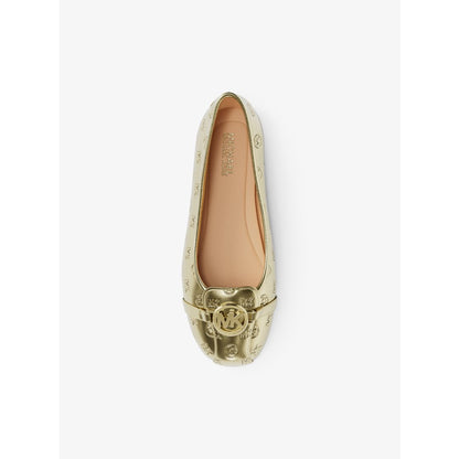 Michael Kors Fulton Metallic Logo Debossed Moccasin