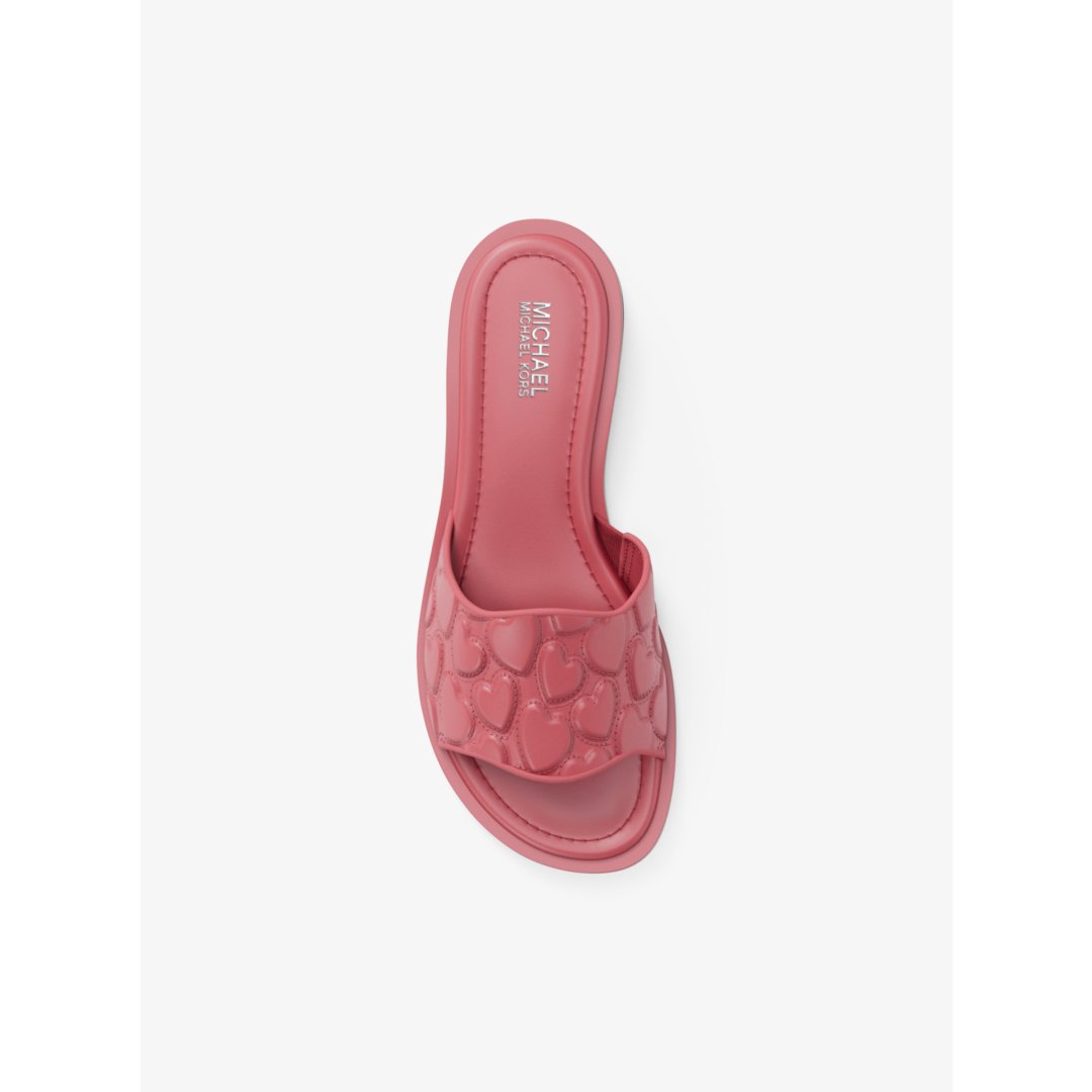 Michael Kors Hannah Heart Embroidered Slide Sandal