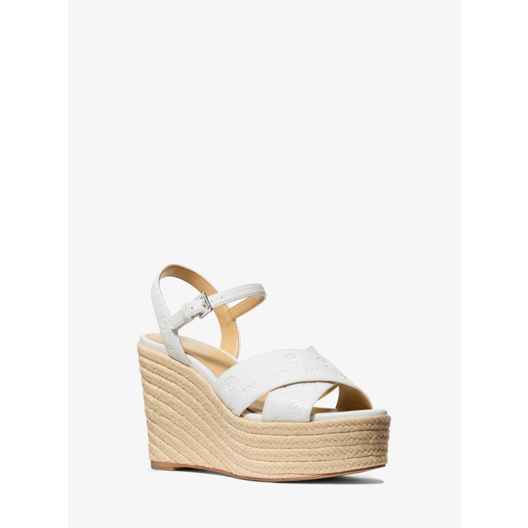 Michael Kors Luciana Logo Debossed Wedge Sandal