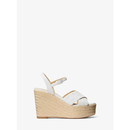 Michael Kors Luciana Logo Debossed Wedge Sandal