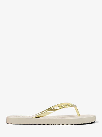 Michael Kors Signature Logo Flip Flops VANILLA