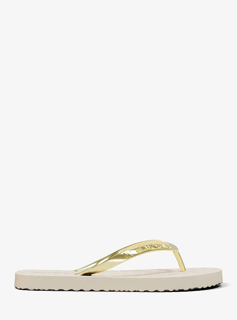 Michael Kors Signature Logo Flip Flops VANILLA