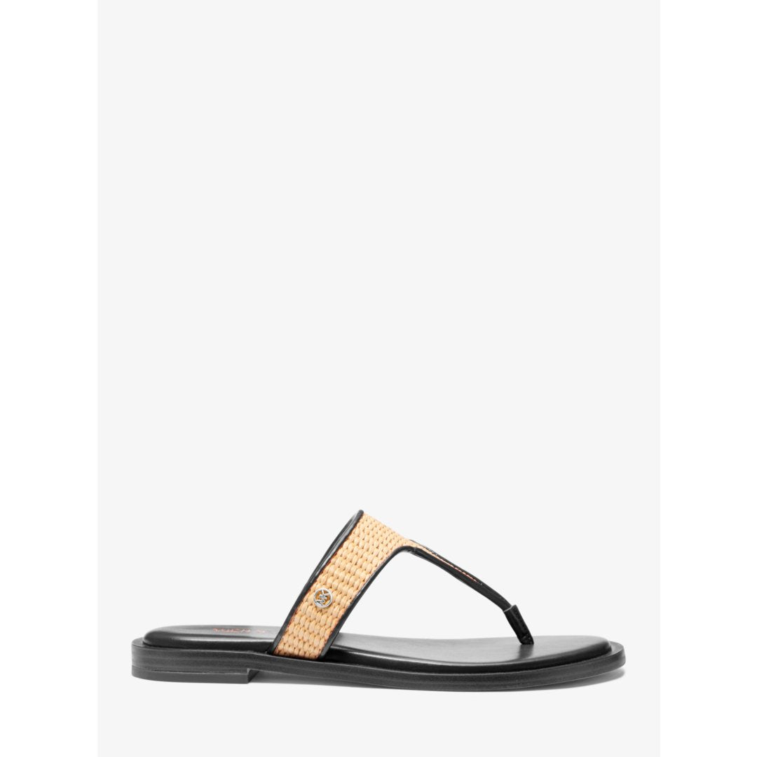 Michael Kors Carson Straw T-Strap Sandal
