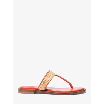 Michael Kors Carson Straw T-Strap Sandal