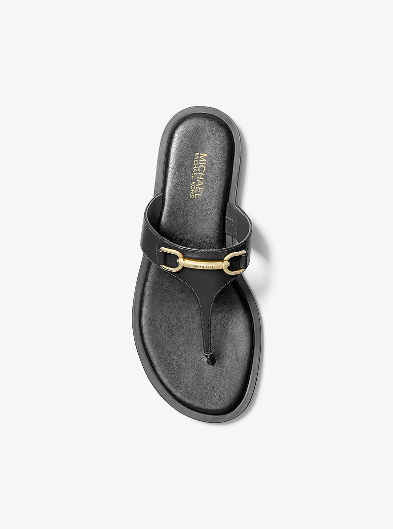 Michael Kors Carson Leather Sandal BLACK