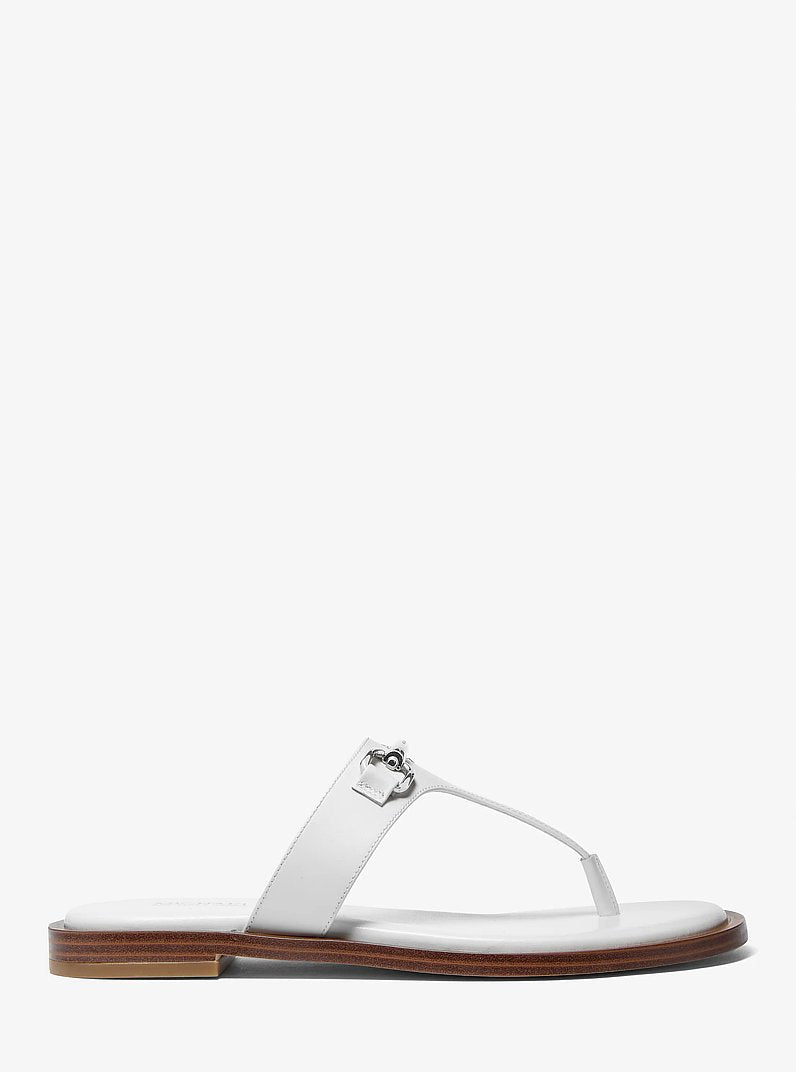 Michael Kors Carson Leather Sandal OPTIC WHITE