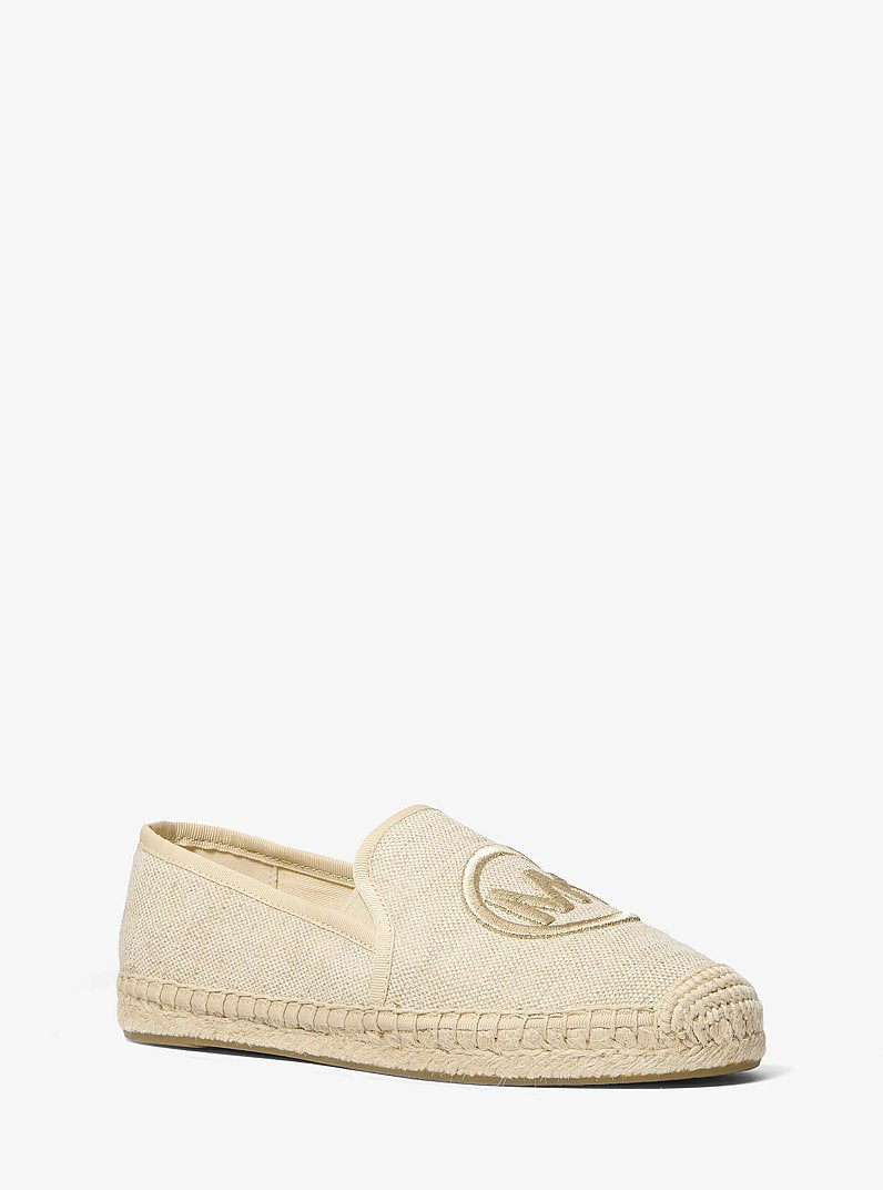 Michael Kors Hastings Metallic Canvas Espadrille PALE GOLD