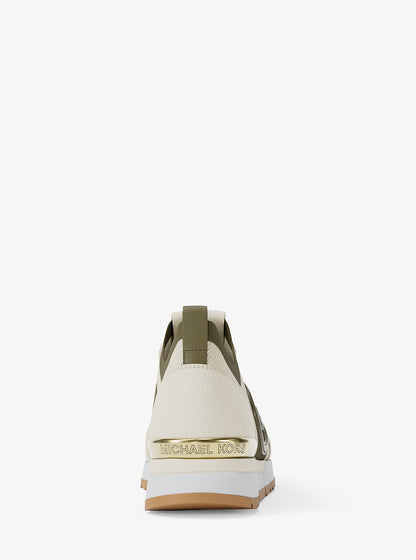 Jenkins Two-Tone Stretch Knit Trainer Olive Olive