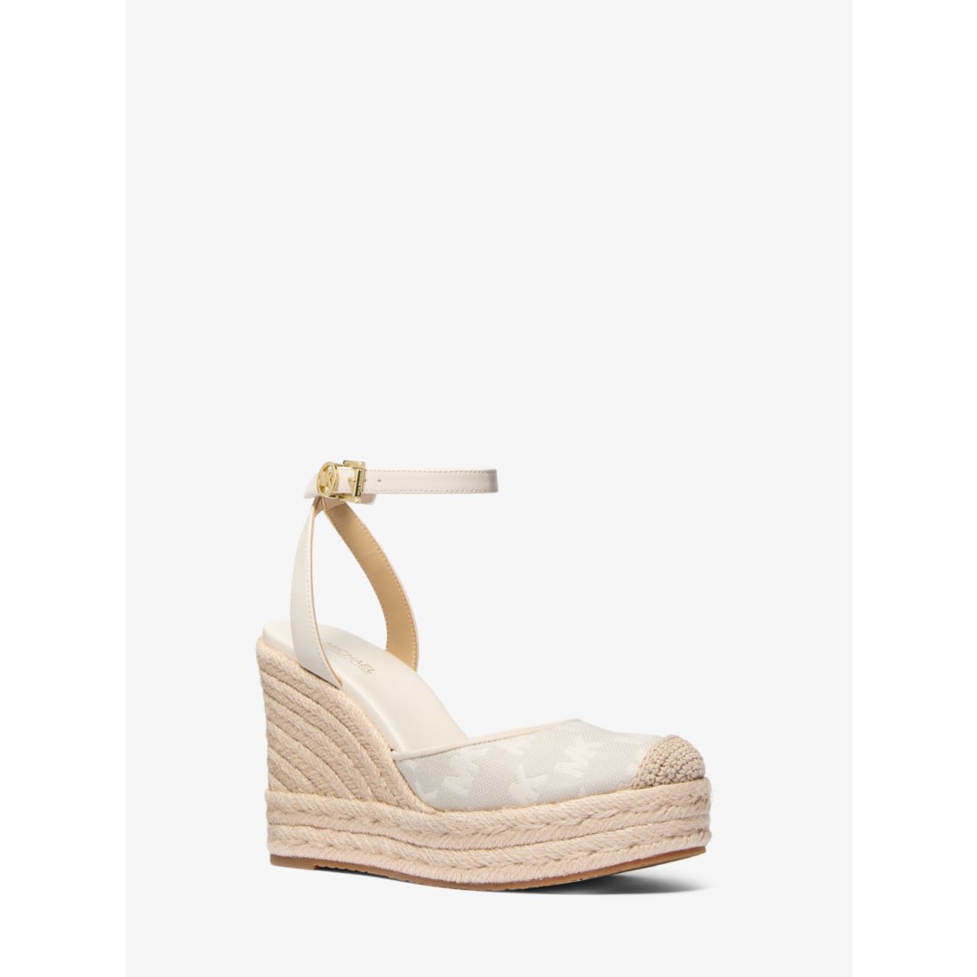 Michael Kors Larissa Logo Jacquard Espadrille Wedge