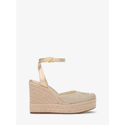 Michael Kors Larissa Metallic Canvas Espadrille Wedge