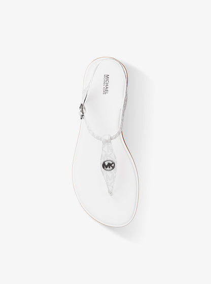 Mallory Signature Logo T-Strap Sandal Bright Wht Bright Wht