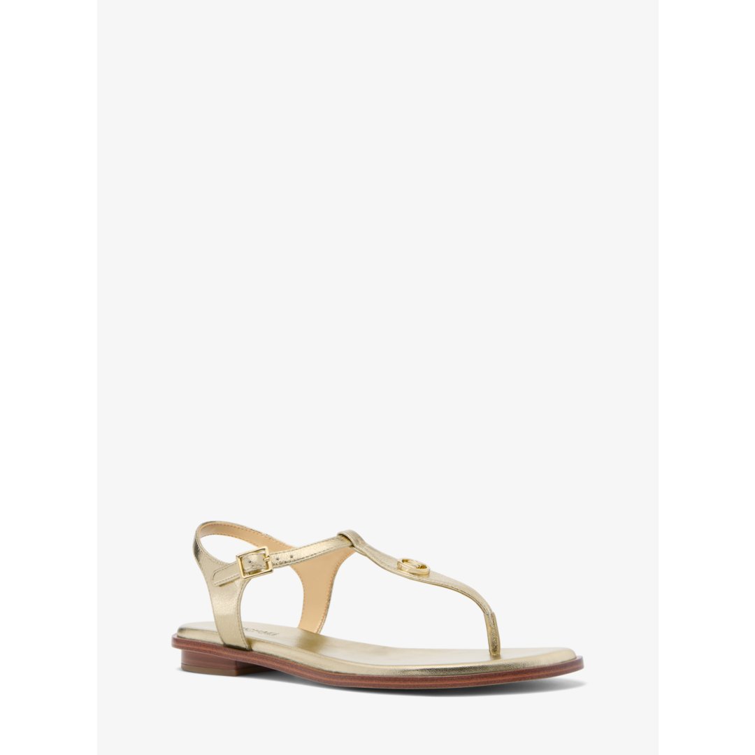 Michael Kors Mallory Metallic T-Strap Sandal