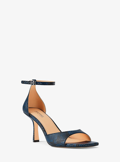 Michael Kors Amali Snake Embossed Sandal