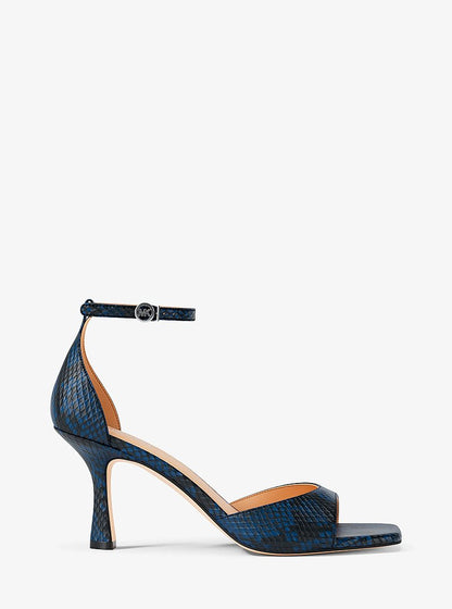 Michael Kors Amali Snake Embossed Sandal