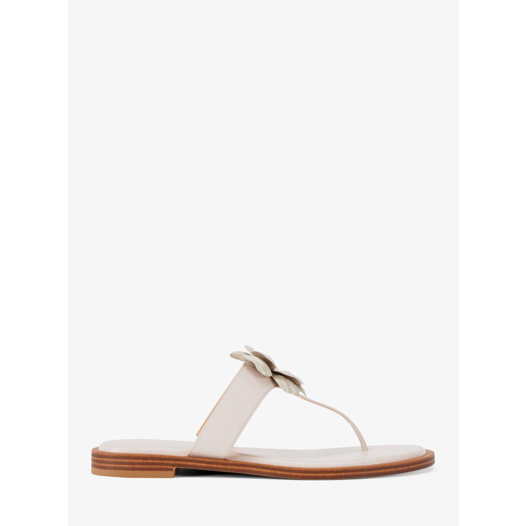 Michael Kors Callie Embellished Signature Logo Trim Thong Sandal