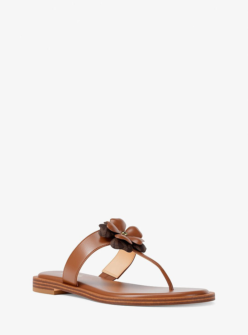 Michael Kors Callie Embellished Signature Logo Trim Thong Sandal
