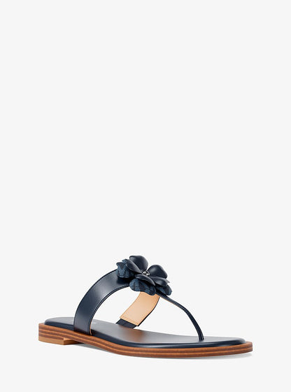 Michael Kors Callie Embellished Signature Logo Trim Thong Sandal