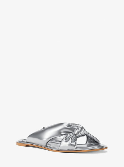 Michael Kors Elena Metallic Slide Sandal SILVER