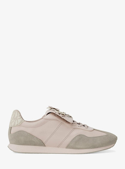 Michael Kors Essex Embellished Mixed-Media Trainer